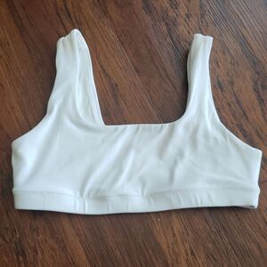 Athleta Girls White Athleisure Summer Outdoor Workout Sports Bra Size M 8/10